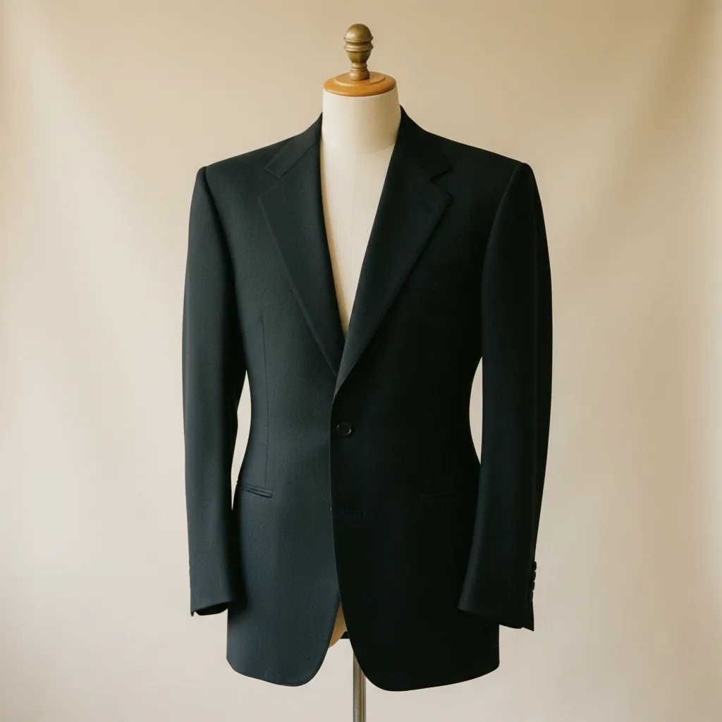 The Black Tie — Milano · Ink Black · Shawl · 1-button · Dormeuil Tonik · Burgundy Silk